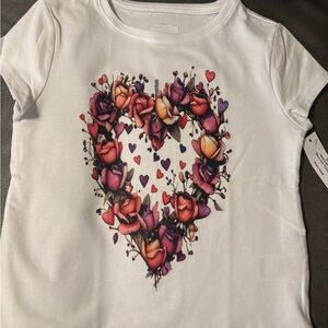 Floral Heart Kids T-Shirt - White